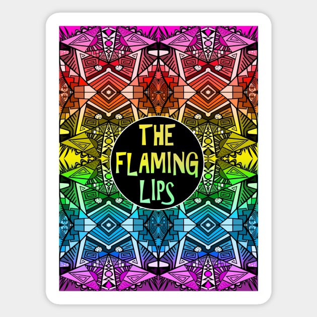 The Flaming Lips - Rainbow Pride Pattern Sticker by ShawnBallardDesigns